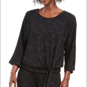 NWT JM Collection Black Glitter Dress Top